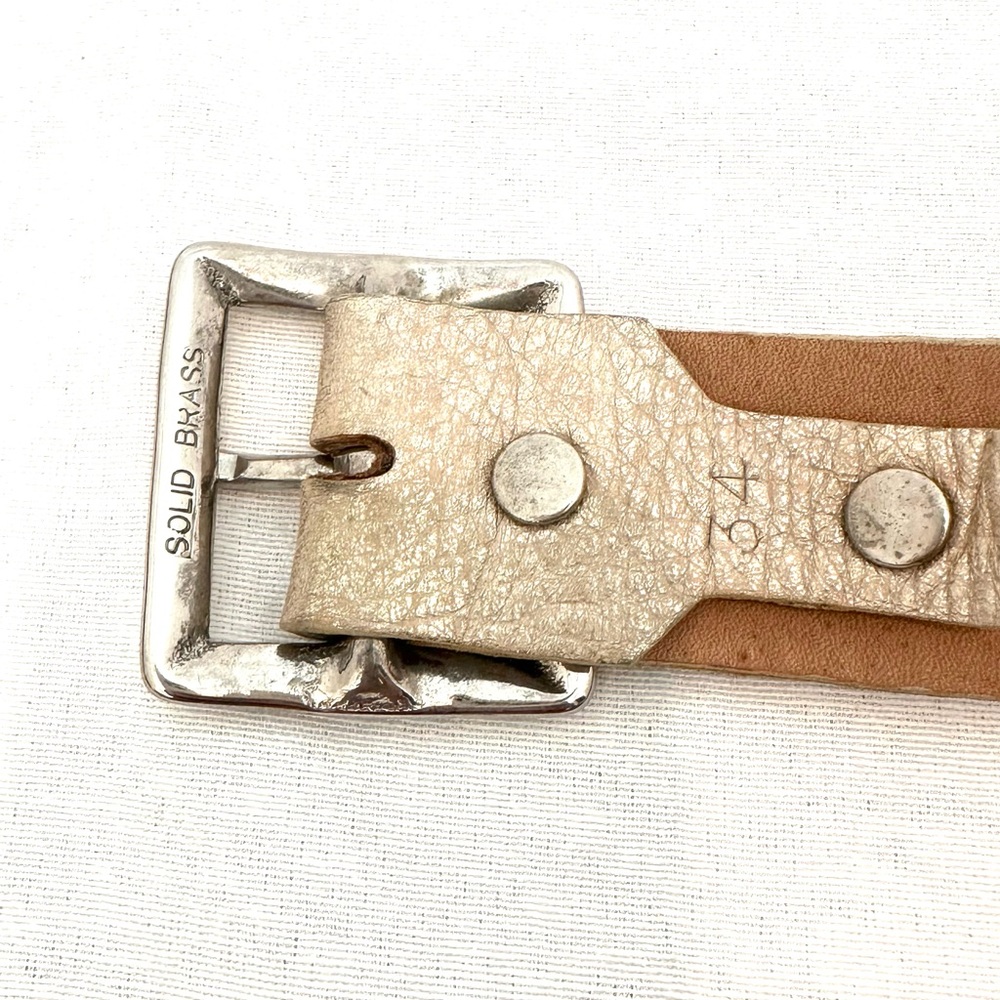 Calleen Cordero washed white and Silver Belt Sz 34 - Picture 2 of 5